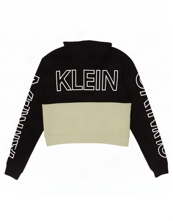 Calvin Klein Jeans Dame Oversized grafisk hættetrøje Jumper UK 10 Small Black