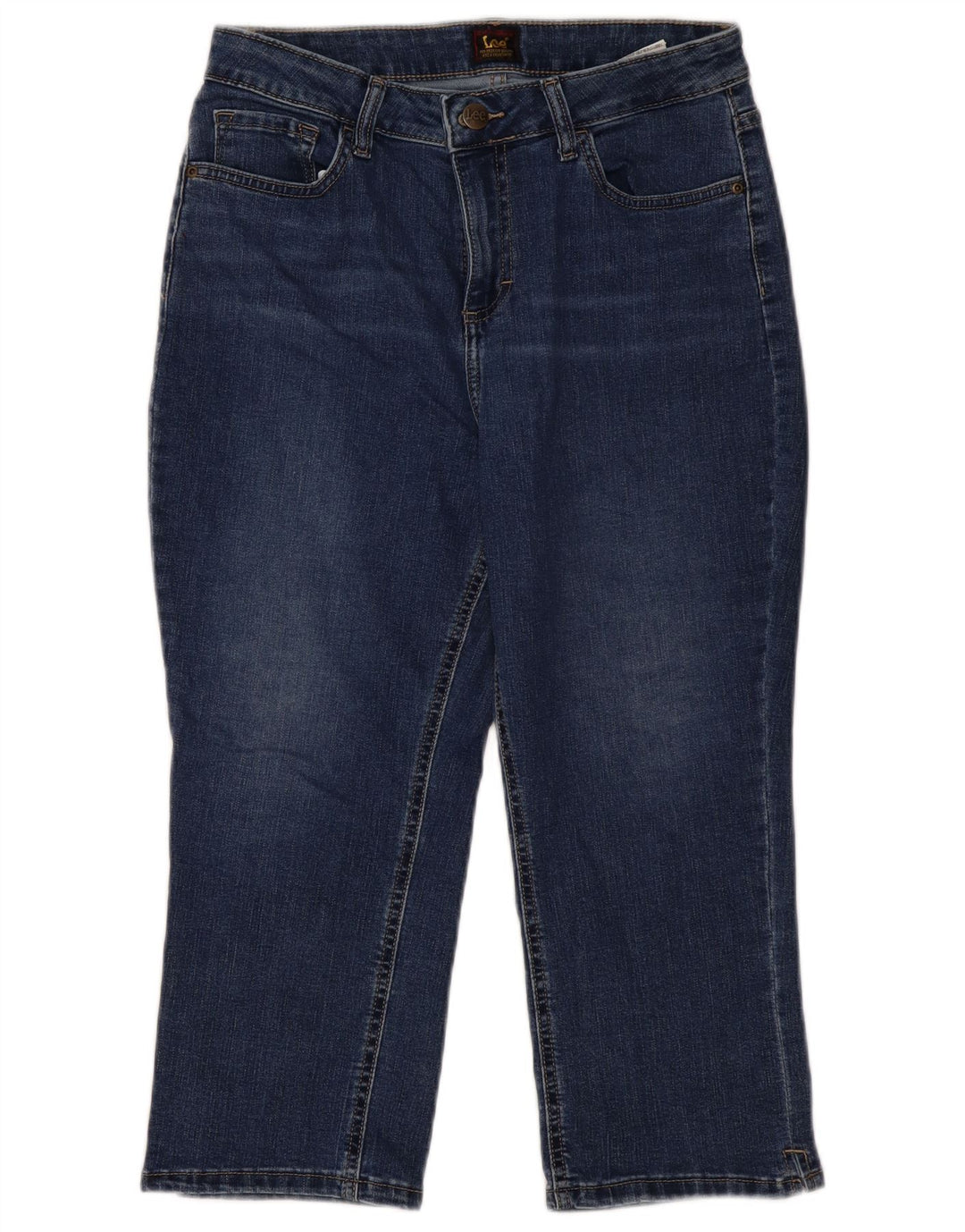 LEE Dame Capri Jeans US 10 Large W30 L21 Blå Bomuld