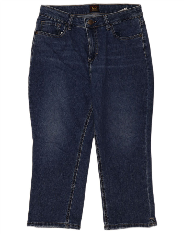 LEE Dame Capri Jeans US 10 Large W30 L21 Blå Bomuld