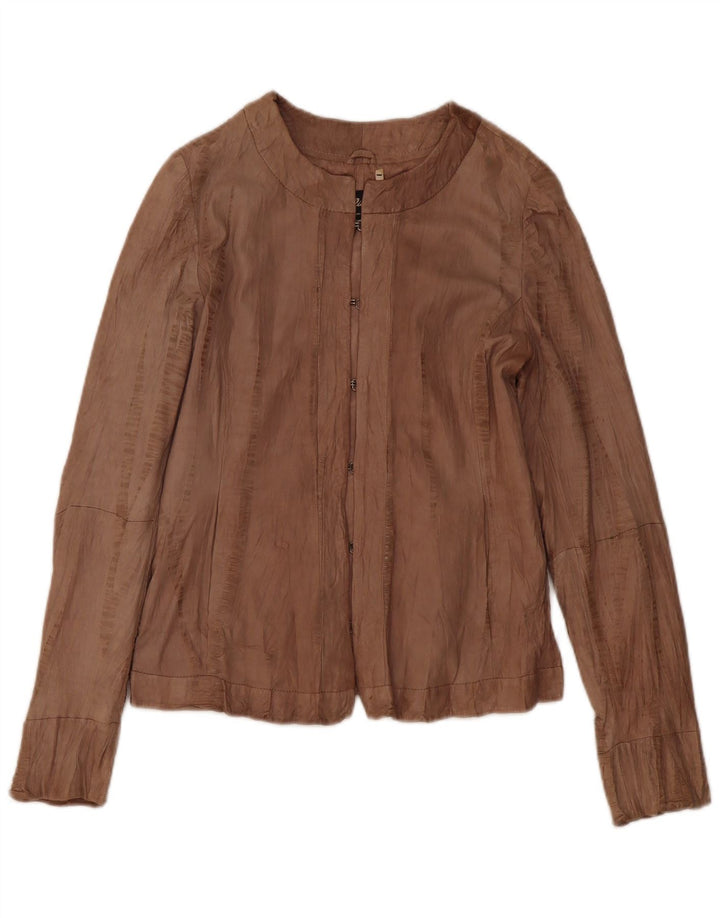 Liu Jo Dame Læderjakke IT 46 Stor Brun Læder