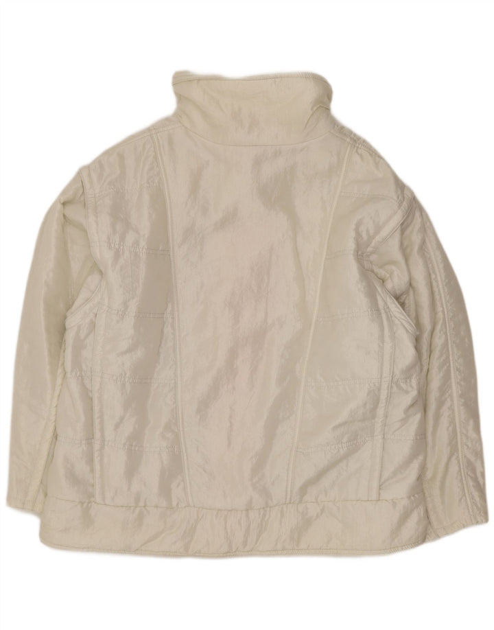 Ellesse Dame Loose Fit Polstret Jakke IT 48 XL Hvid Nylon Retro