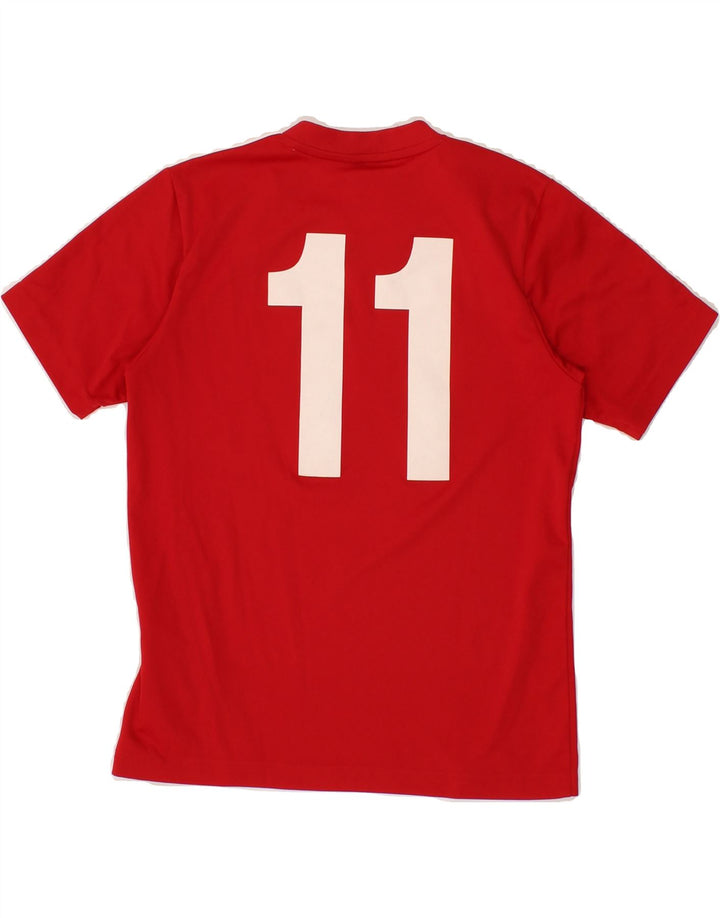 ADIDAS Boys Climalite Graphic T-Shirt Top 9-10 Years Red Polyester Vintage Adidas and Second-Hand Adidas from Messina Hembry 