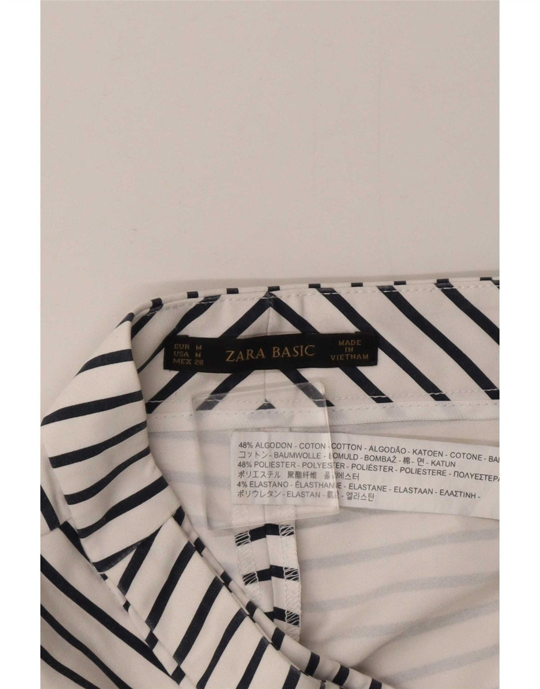 Zara Casual Shorts til kvinder Medium W28 Hvidstribet bomuld
