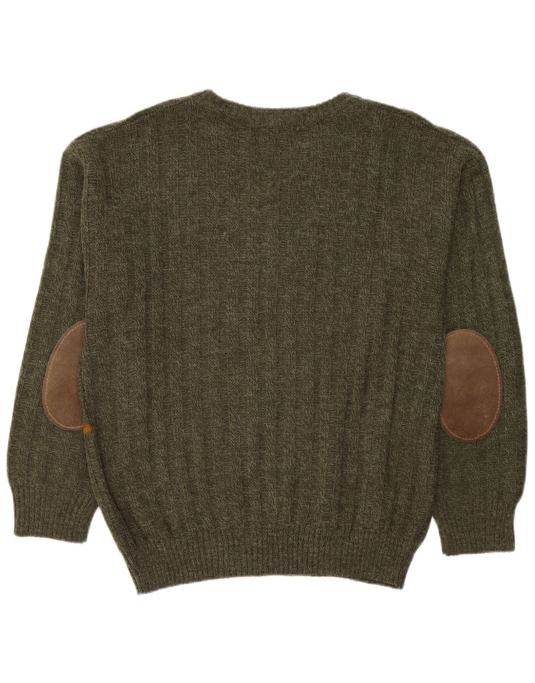 Rodes Herre Crew Neck Jumper Sweater IT 50 Medium Grøn Stribet Akryl