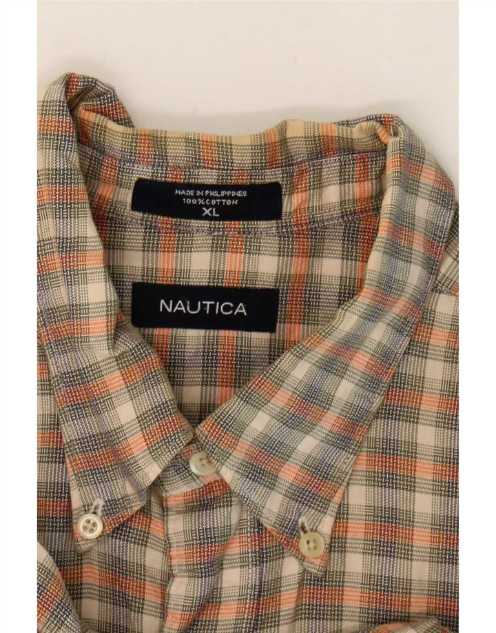 Nautica herreskjorte XL flerfarvet ternet bomuld