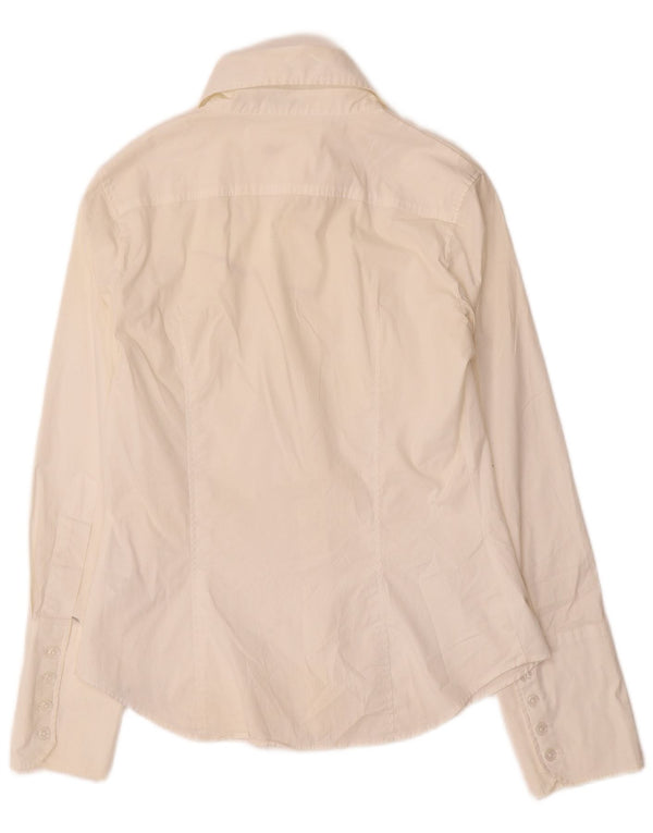 Benetton Formel skjorte til kvinder UK 12 Medium hvid bomuld