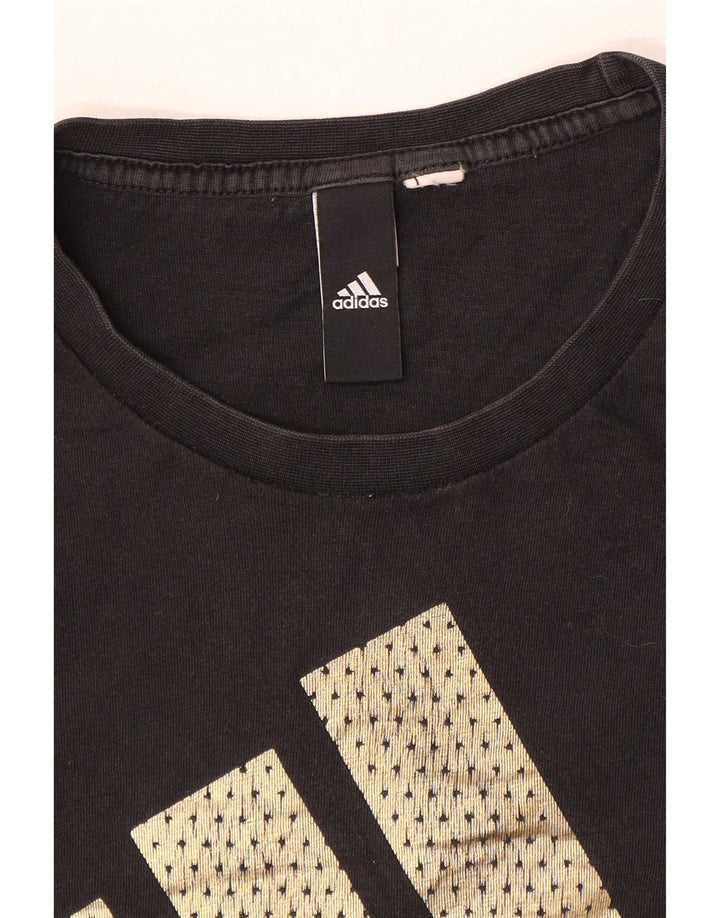 Adidas Herre grafisk T-shirt Top Medium Sort