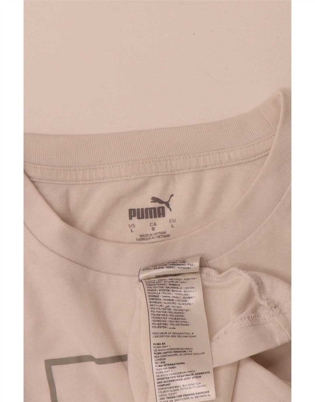 Puma Herre Grafisk T-Shirt Top Stor Hvid Bomuld