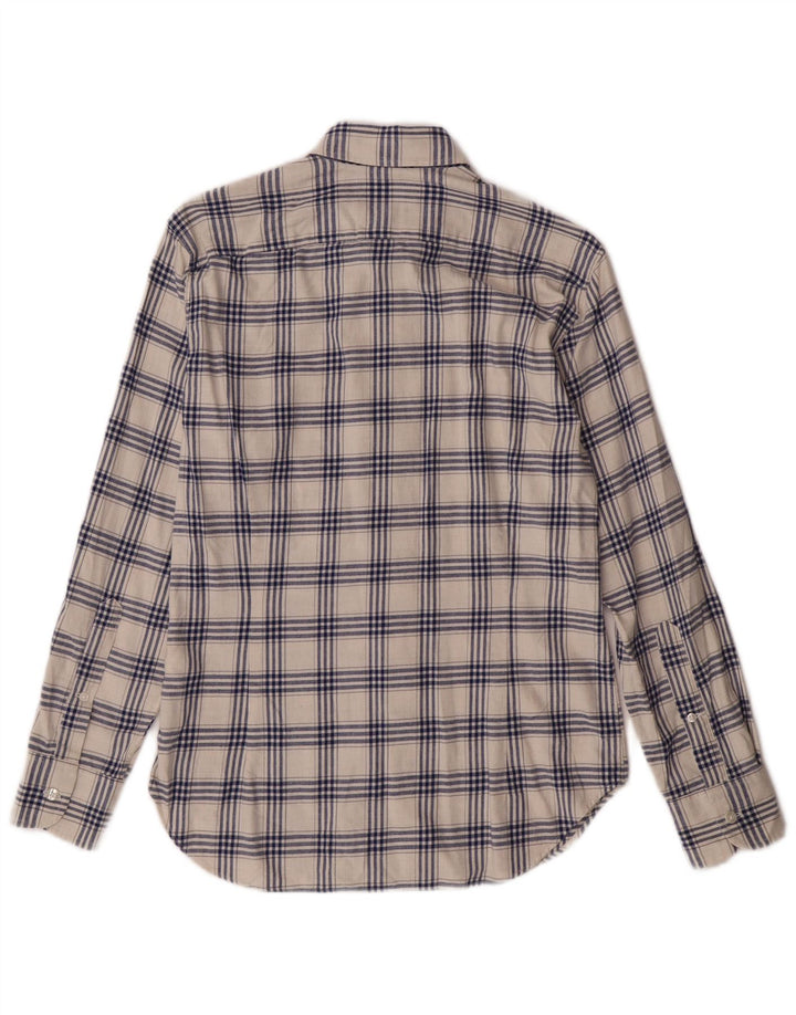 BONOBOS Herre Skræddersyet Fit Flanellskjorte Lille hvid ternet bomuld