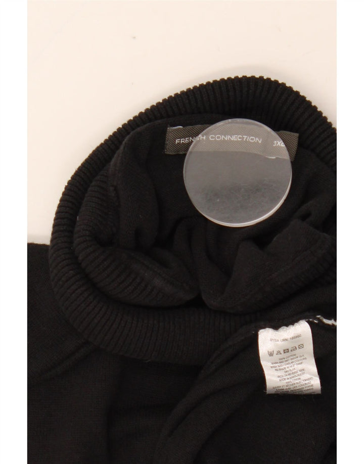 FRANSK FORBINDELSE Herre Rullehalstrøje 3XL Sort Bomuld