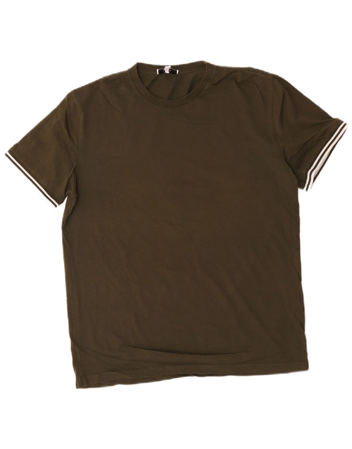 Reiss Herre T-Shirt Top Medium Khaki Bomuld