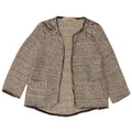 Zara Dame Cardigan Sweater UK 14 Stor Grå Bomuld