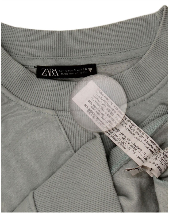 Zara Womens Oversized Sweatshirt Jumper UK 10 Small Grey Bomuld