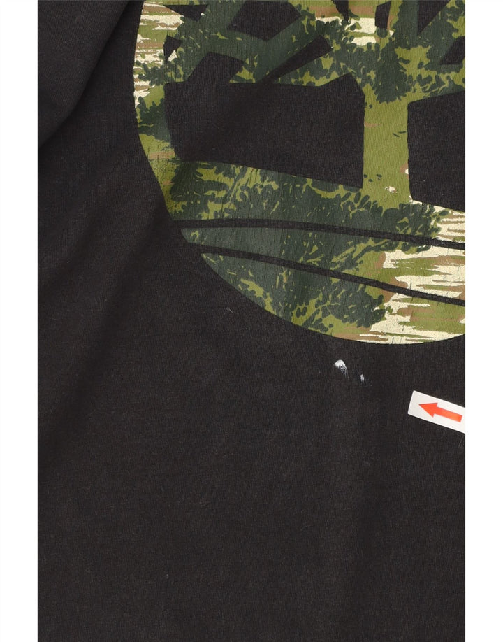Timberland Herre Regular Fit grafisk T-shirt top lille sort bomuld