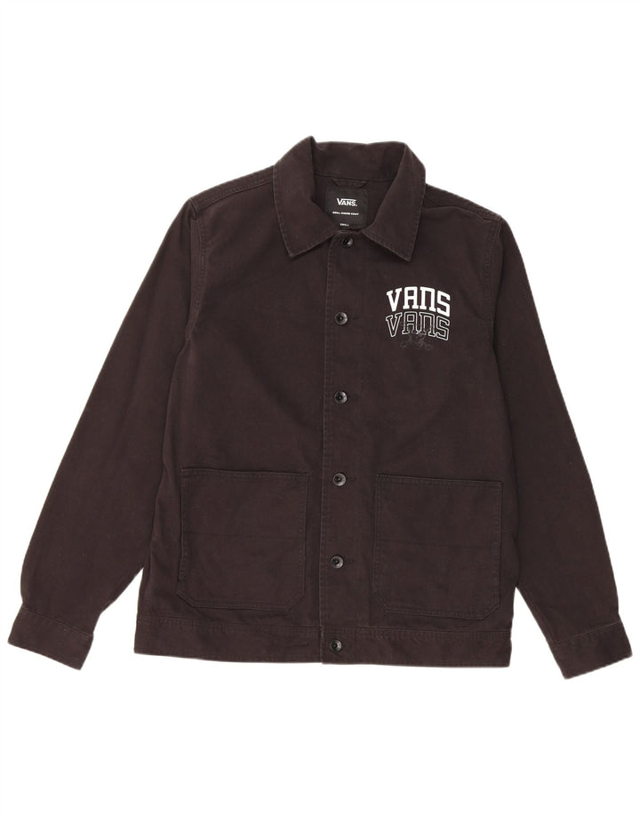Vans Mens Graphic Denim Jacket UK 36 Small Black Cotton