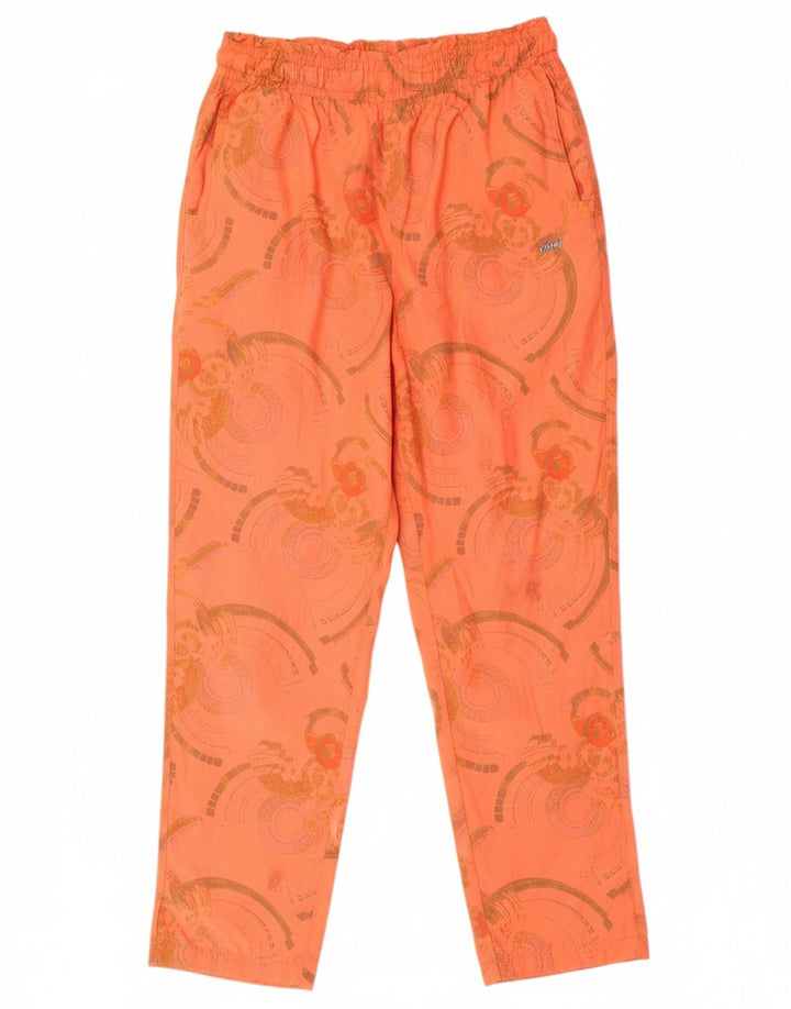 CHERVO Womens Abstract Pattern Tracksuit Trousers IT 46 Large  Orange