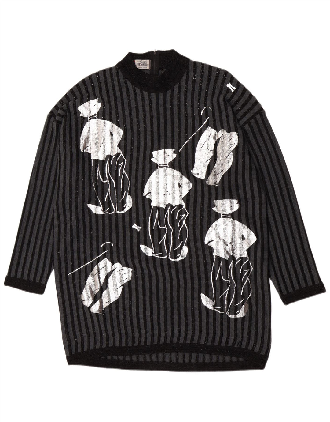 Portobello's Dame Longline Turtle Neck Jumper Sweater UK 14 Medium Black