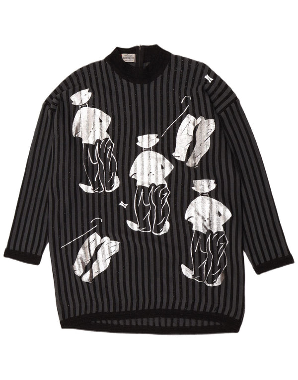 Portobello's Dame Longline Turtle Neck Jumper Sweater UK 14 Medium Black