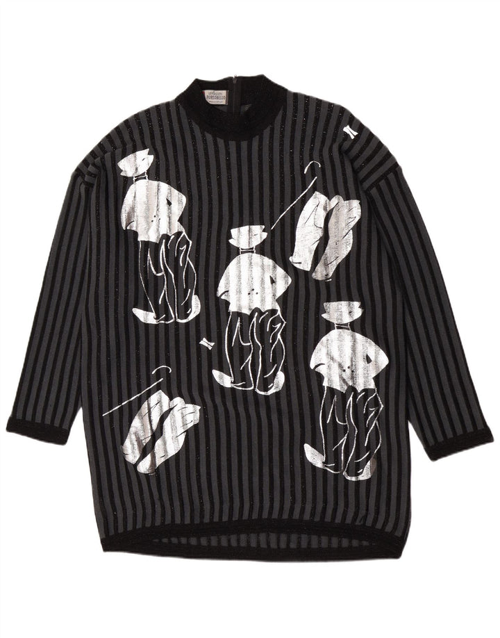 Portobello's Dame Longline Turtle Neck Jumper Sweater UK 14 Medium Black