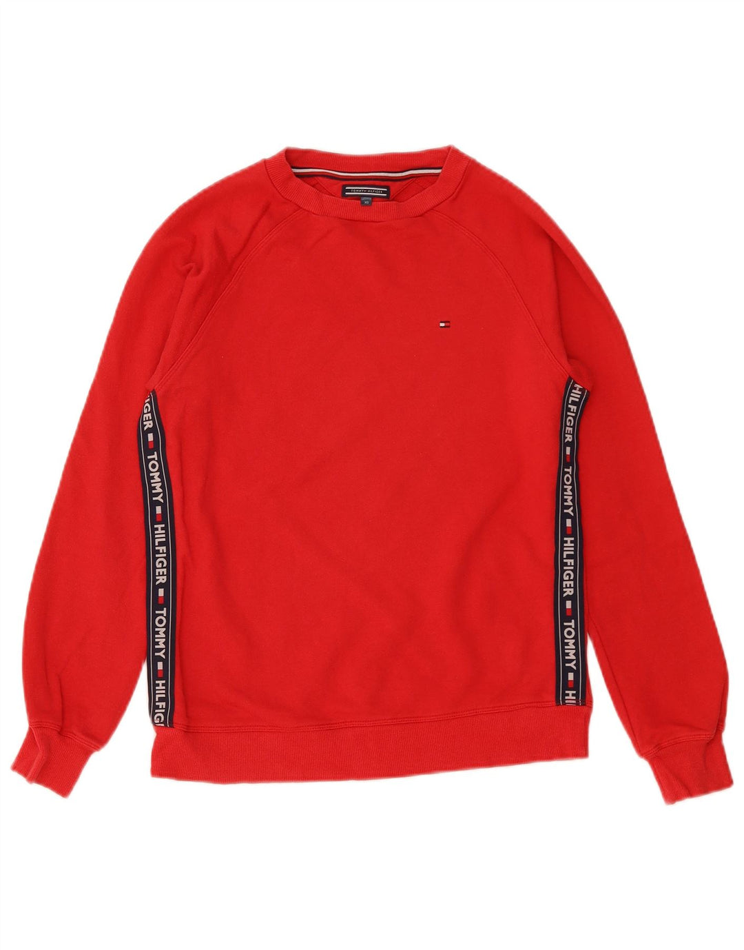 TOMMY HILFIGER Grafisk sweatshirt til mænd XS Rød Colourblock Bomuld
