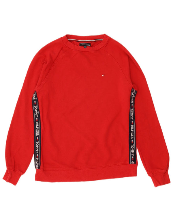 TOMMY HILFIGER Grafisk sweatshirt til mænd XS Rød Colourblock Bomuld