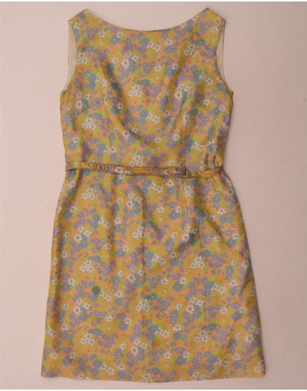 St Michael Dame Ærmeløs Skede Kjole UK 16 Large Yellow Floral
