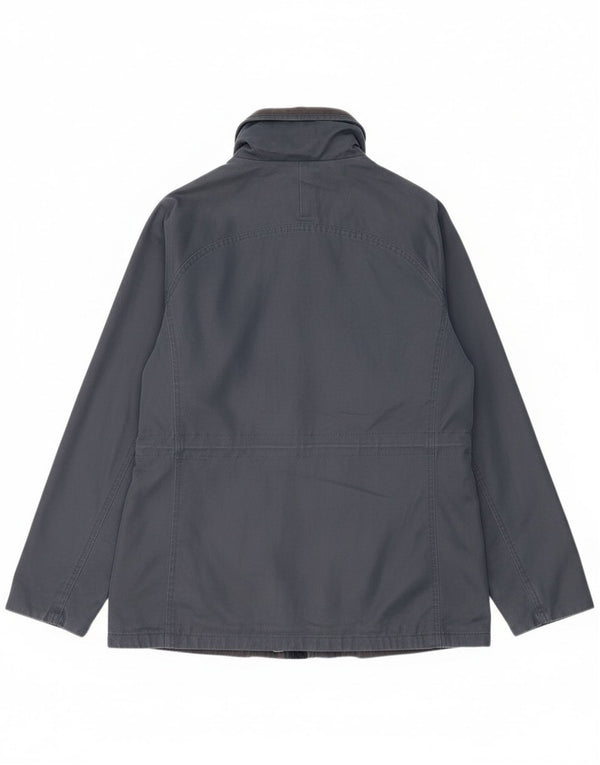 Fat Face Dame Hooded Utility Jacket UK 14 Large Navy Blue Cotton