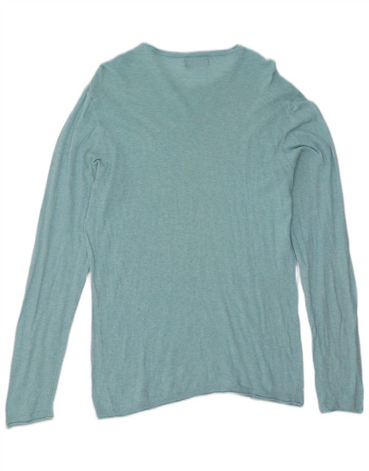 Zara Herre sweater med rund hals, stor blå