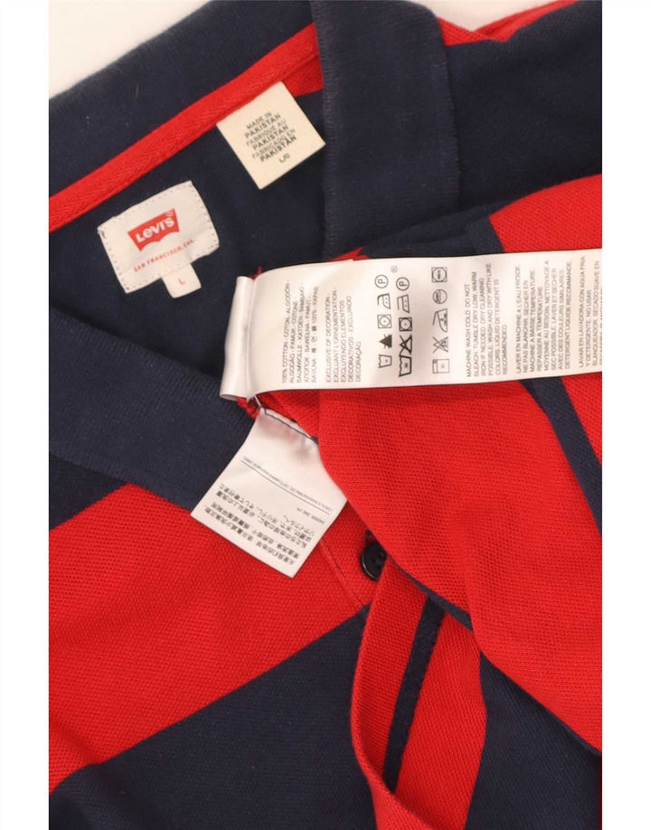 Levi's Rugby Polo Shirt til mænd Stor rødstribet bomuld