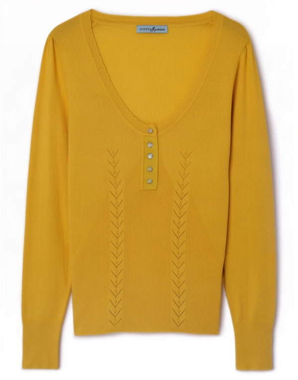 Guess By Marciano Dame Boat Neck Sweater US 1 XS Yellow Cashmere