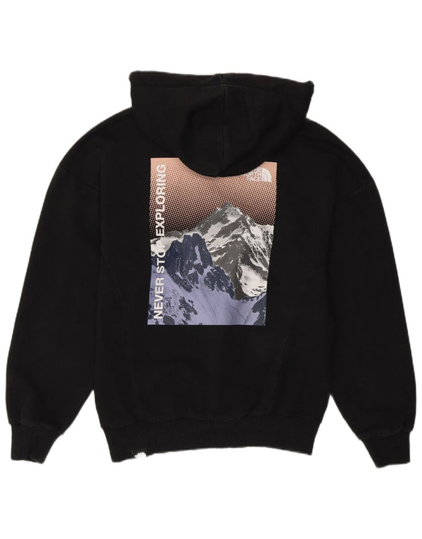 The North Face Graphic Hoodie Jumper UK 10 Small Black Bomuld