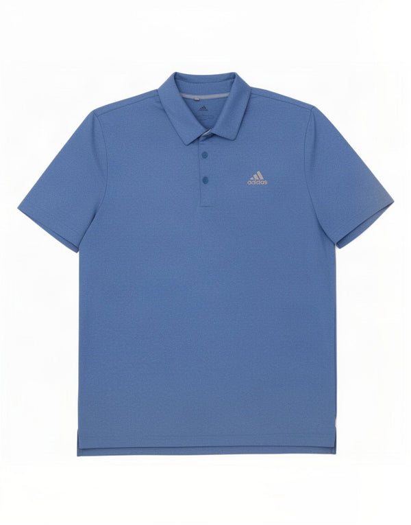 Adidas Mens Polo Shirt Large Blue Polyester