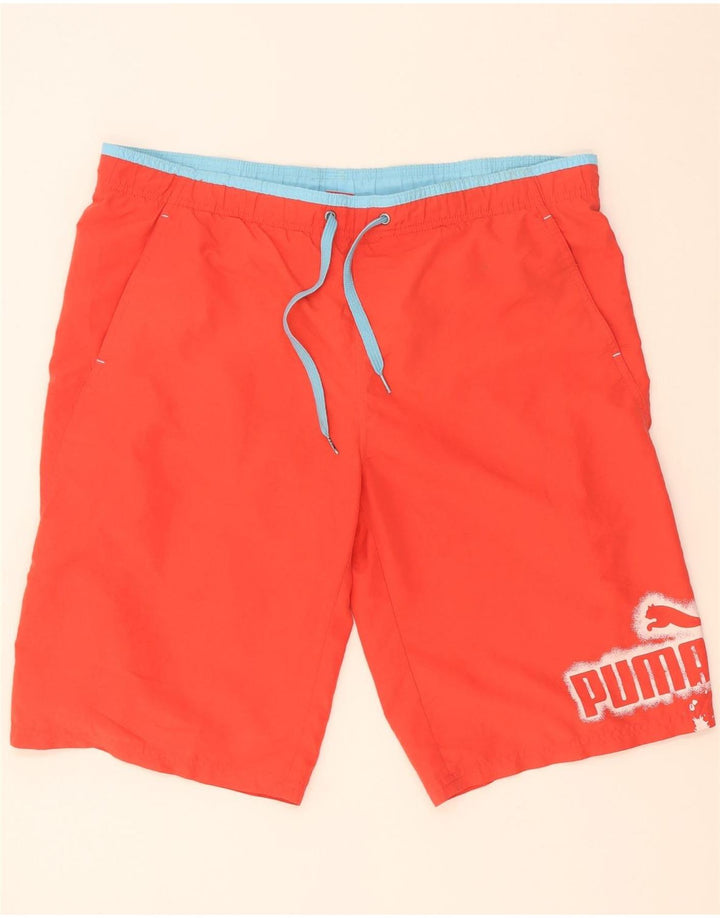 Puma Herre grafiske badeshorts store røde polyester