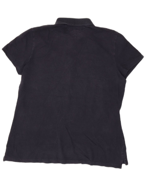 Tommy Hilfiger Dame Klassisk Polo Shirt UK 18 XL Navy Blue Bomuld