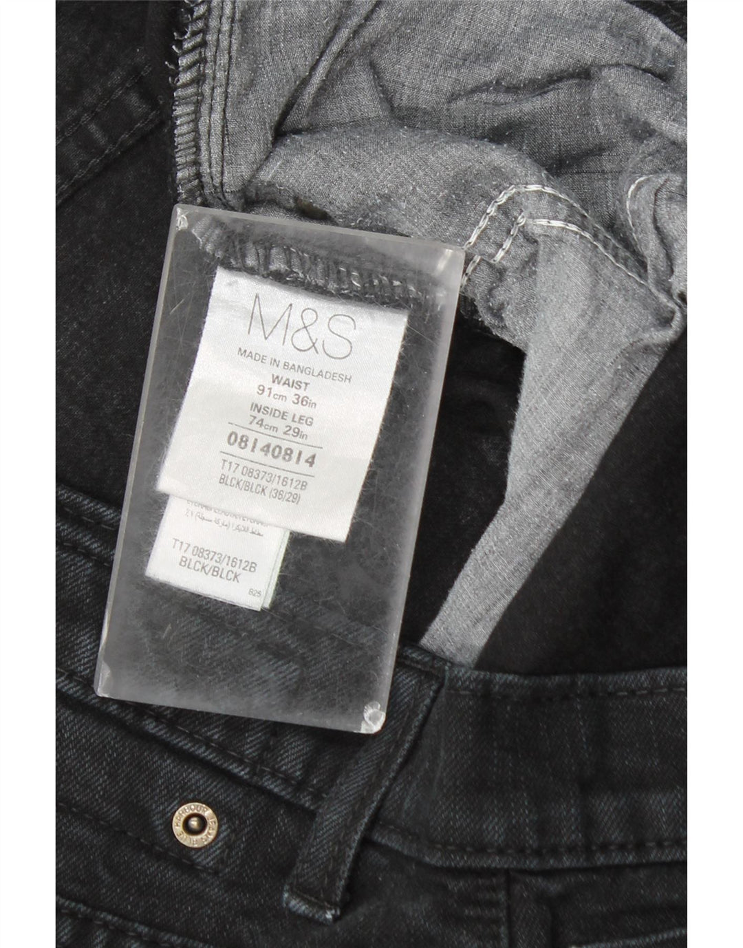 Marks & Spencer Straight Jeans til mænd W36 L26 sort bomuld