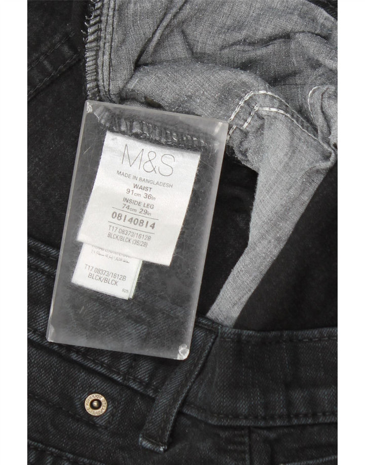 Marks & Spencer Straight Jeans til mænd W36 L26 sort bomuld