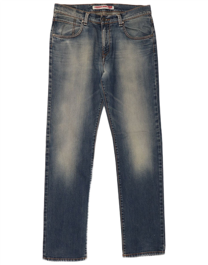 CARRERA Herre 700 Acid Wash Regular Straight Jeans W36 L34 Blå Bomuld