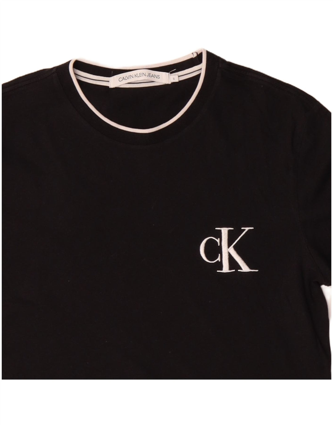 CALVIN KLEIN JEANS Herre T-Shirt Top Lille Sort Bomuld