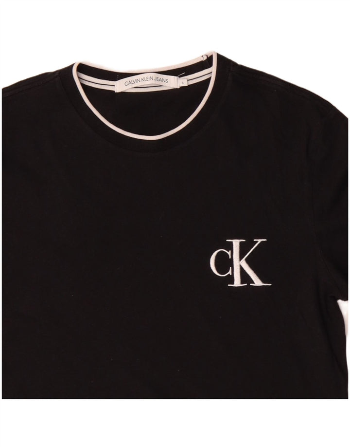 CALVIN KLEIN JEANS Herre T-Shirt Top Lille Sort Bomuld