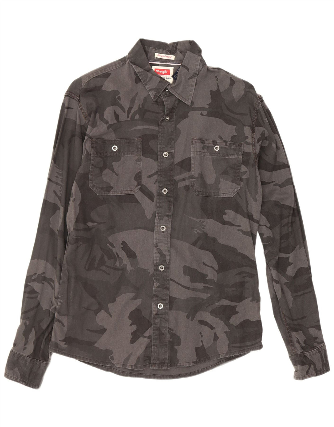 Wrangler Herreskjorte Medium Grå Camouflage Bomuld