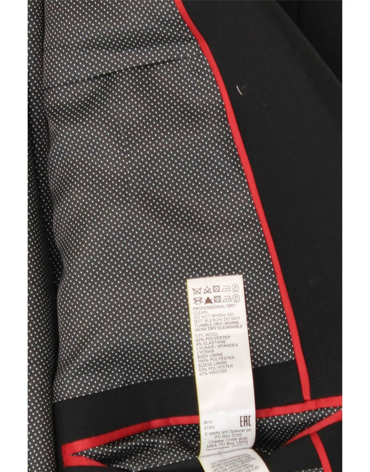 Marks & Spencer Herre 2-knaps blazerjakke UK 48 2XL Sort Uld