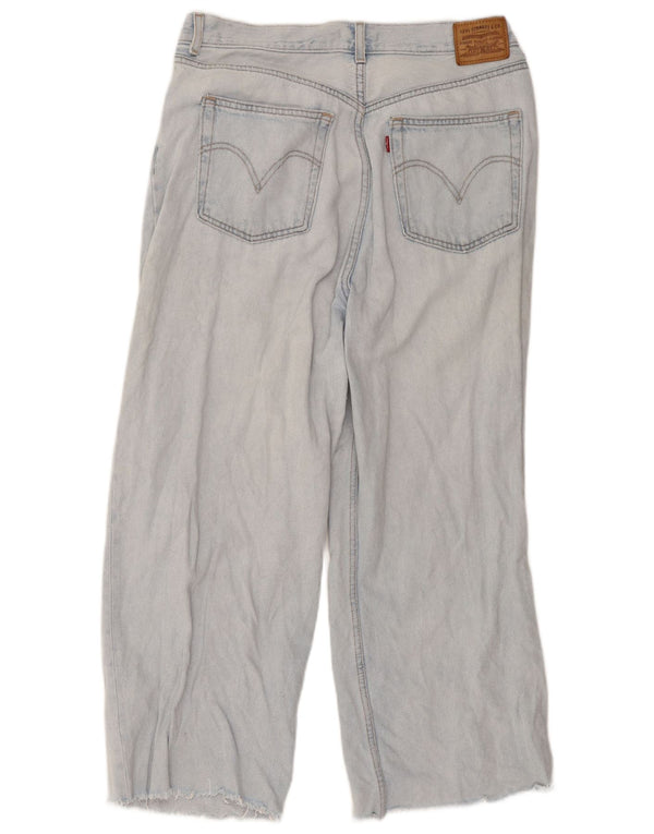 Levi's Womens Crop Højtaljede løse jeans W32 L25 blå bomuld
