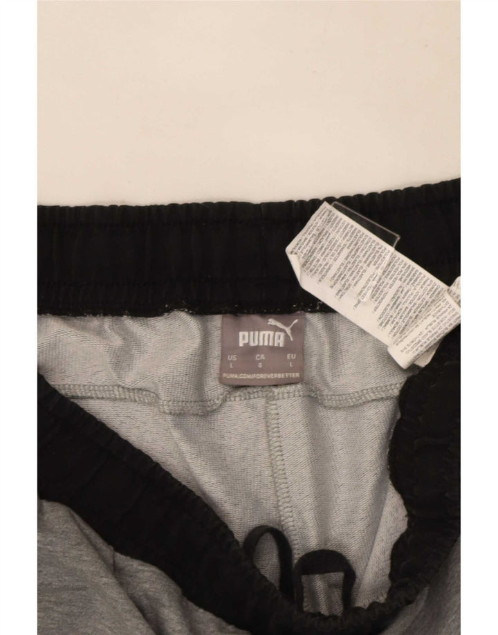 Puma Sportshorts til mænd, store grå farveblokke bomuld