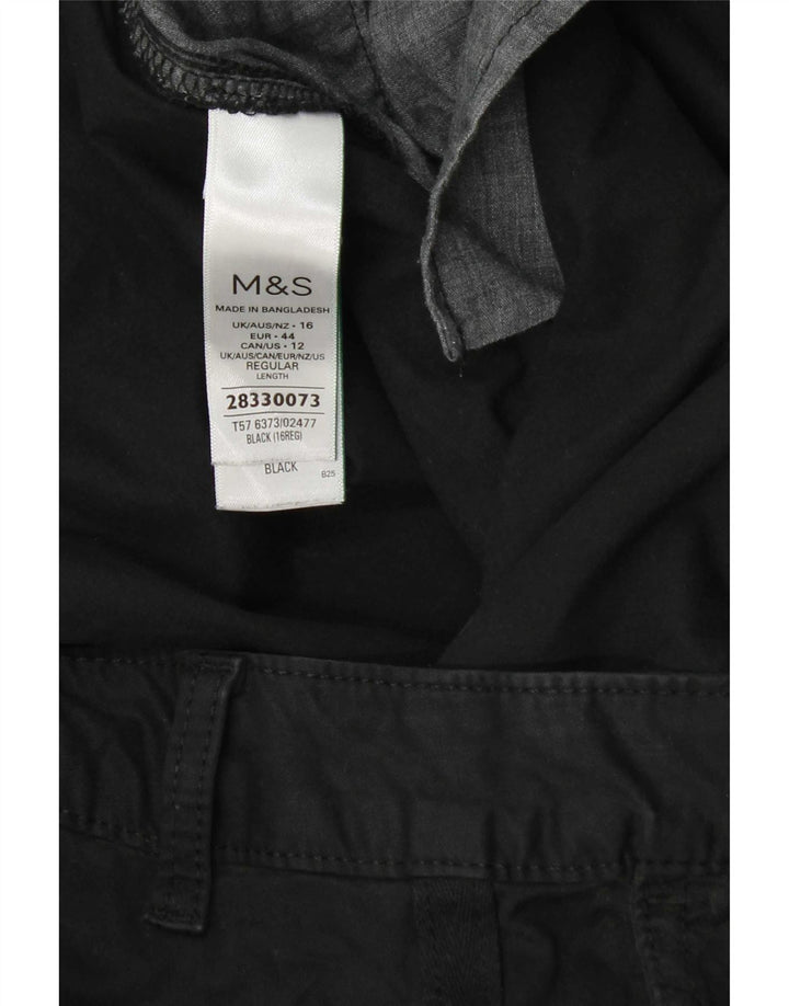Marks & Spencer almindelige bukser til kvinder UK 16 W38 L29 sort bomuld
