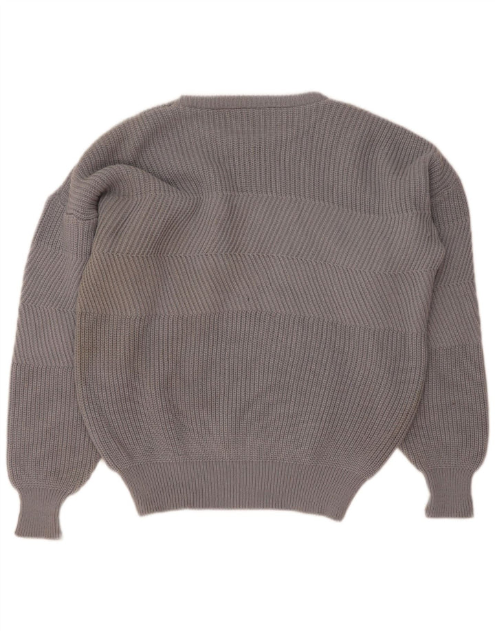 Vintage herre sweater med rund hals IT 50/52 stor grå uld