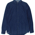 TOMMY HILFIGER Mens Indigo Shirt Medium Navy Blue Paisley Cotton Vintage Tommy Hilfiger and Second-Hand Tommy Hilfiger from Messina Hembry 