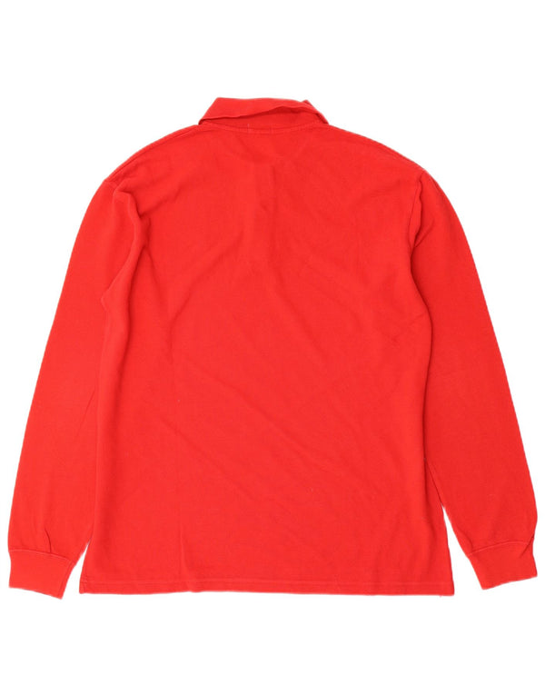 Benetton Boys Langærmet Polo Shirt 11-12 år XL Rød Bomuld