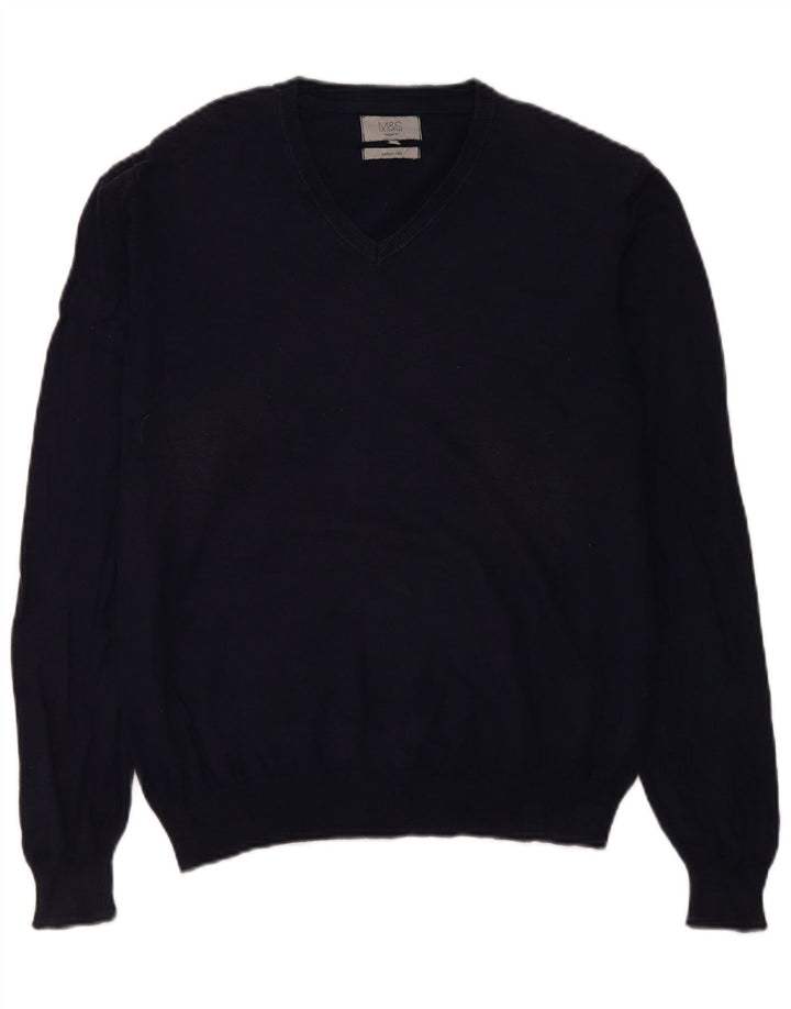 Marks & Spencer Herre Regular Fit V-hals sweater Medium Navy Blue