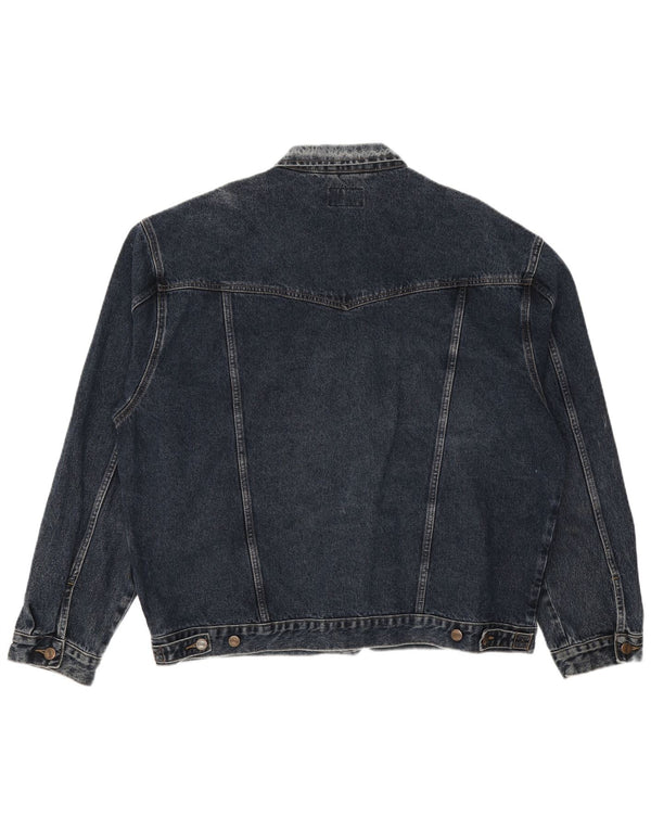 Wrangler Mens Denim Jacket UK 46 3XL Navy Blue Cotton Classic
