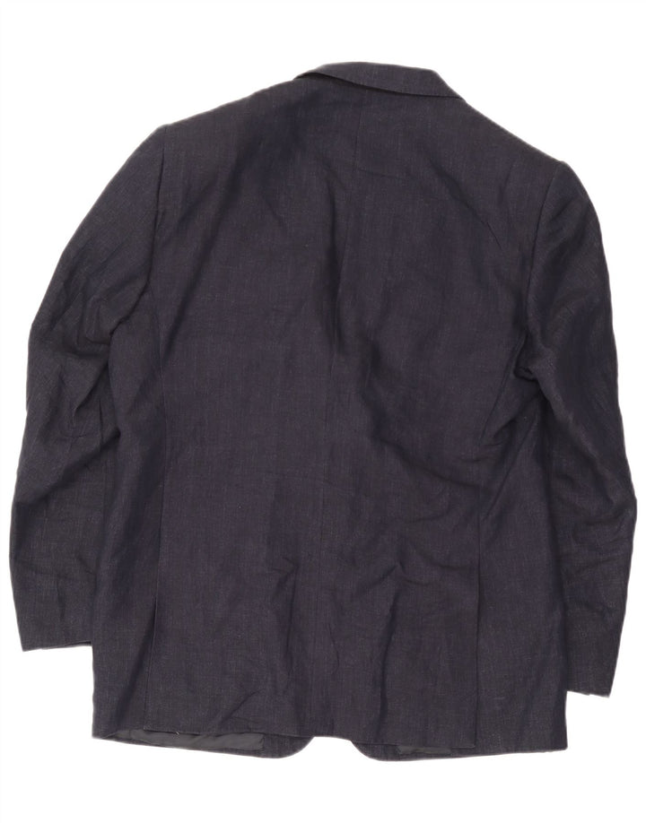 Valentino Herre 3-knaps blazerjakke IT 54 2XL Marineblå hør
